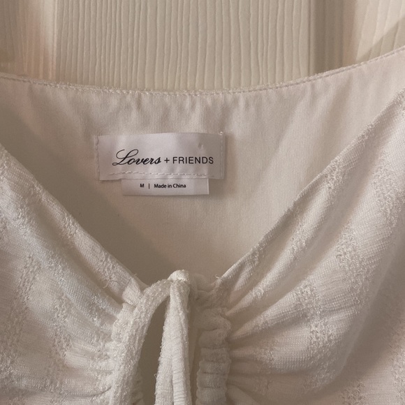 Lovers + Friends Revolve White Cap Sleeve Mini Dress w/ Keyhole Sz M NWOT - Picture 4 of 6